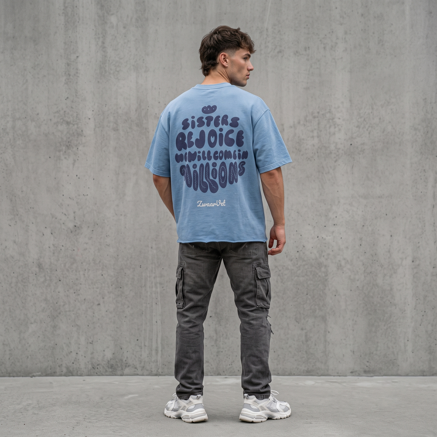 We Will Come In Millions - Blue Raw Hem Tee