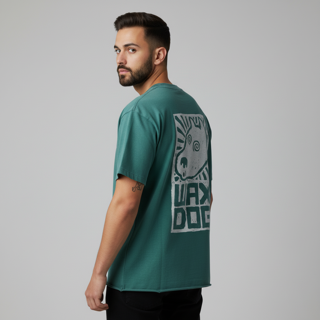 WaxDog Green Raw Hem Tee