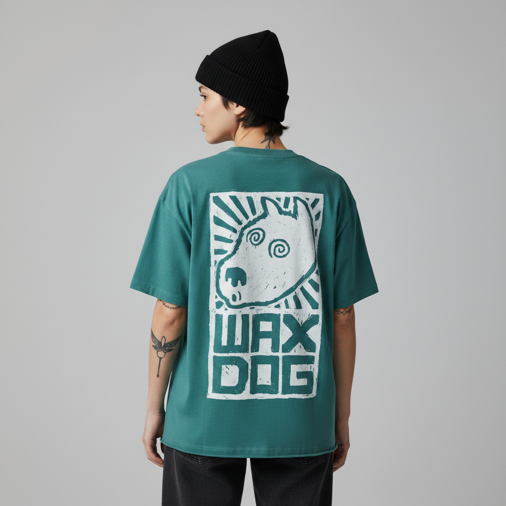 WaxDog Green Raw Hem Tee