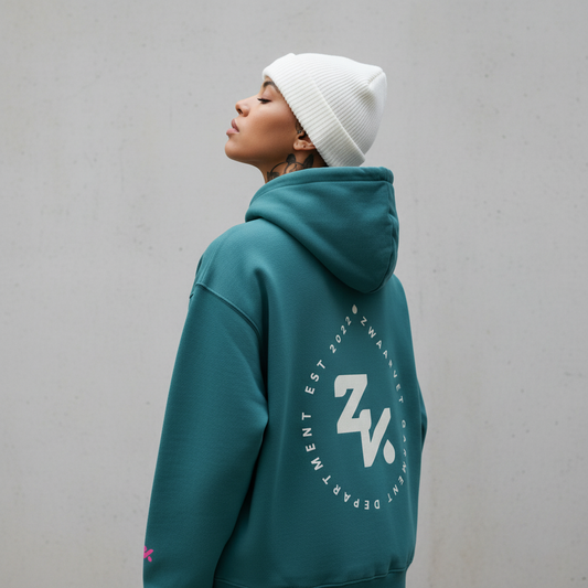 The Drip Green Blue Oversized Retro Hoodie