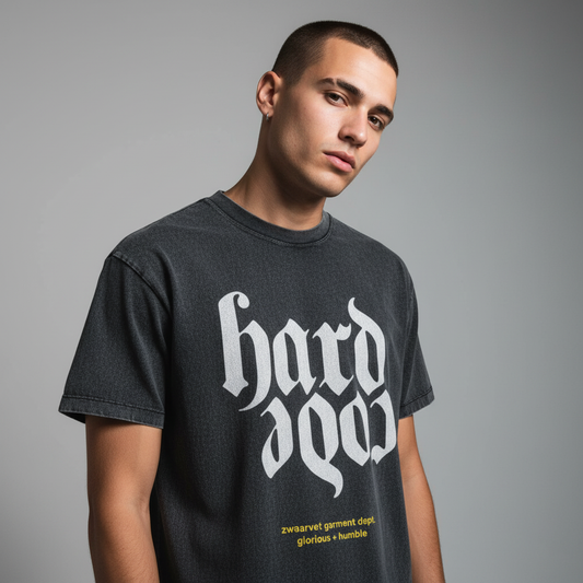 HardCode - Dark Grey Stone Washed Tee
